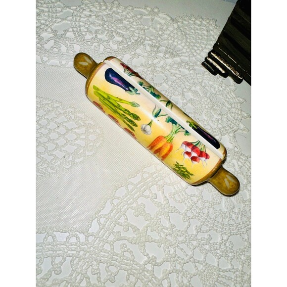 Vegetable kitchen eggplant spoon and fork salad set w/ recipe card holder - Picture 4 of 6